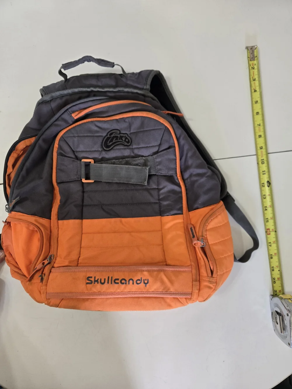 USED Skullcandy Back Pack Skateboard Bag Blue And OrangeB177 94363 #0144785